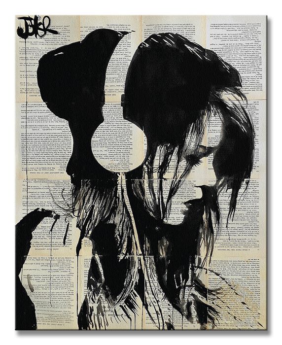 melodies-solace-muzyka-kobieta-sluchawki-gazety-obraz-na-plotnie