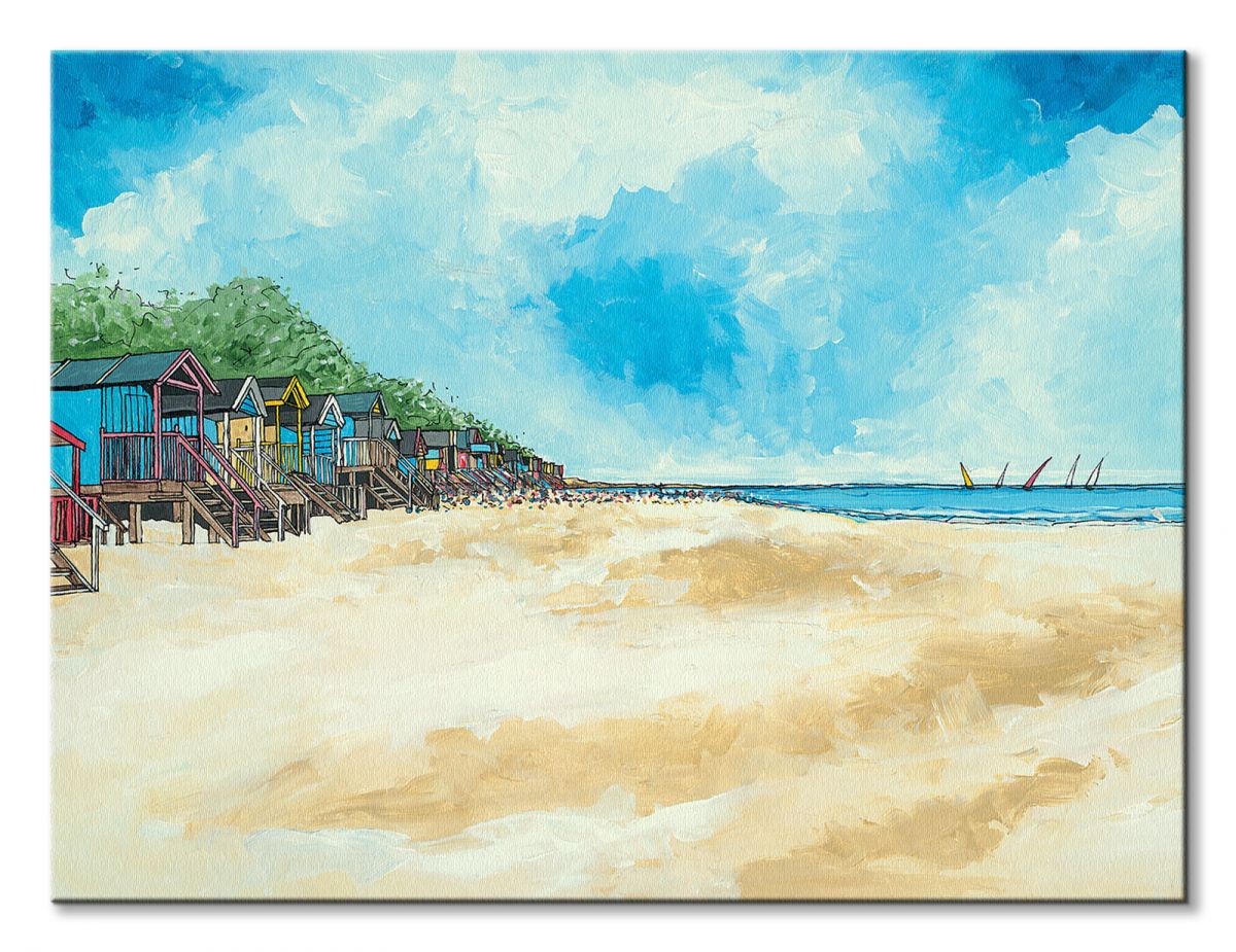 Summer Beach Huts III - obraz na płótnie - obrazek 2