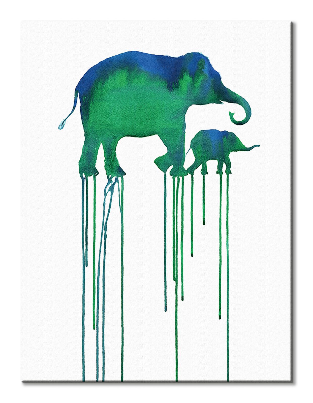 Asian Elephants - obraz na płótnie - obrazek 2