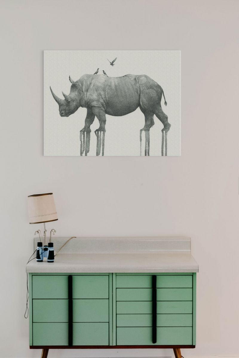 Majestic Rhinoceros - obraz na płótnie - obrazek 4