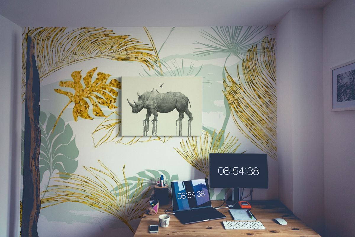 Majestic Rhinoceros - obraz na płótnie - obrazek 3
