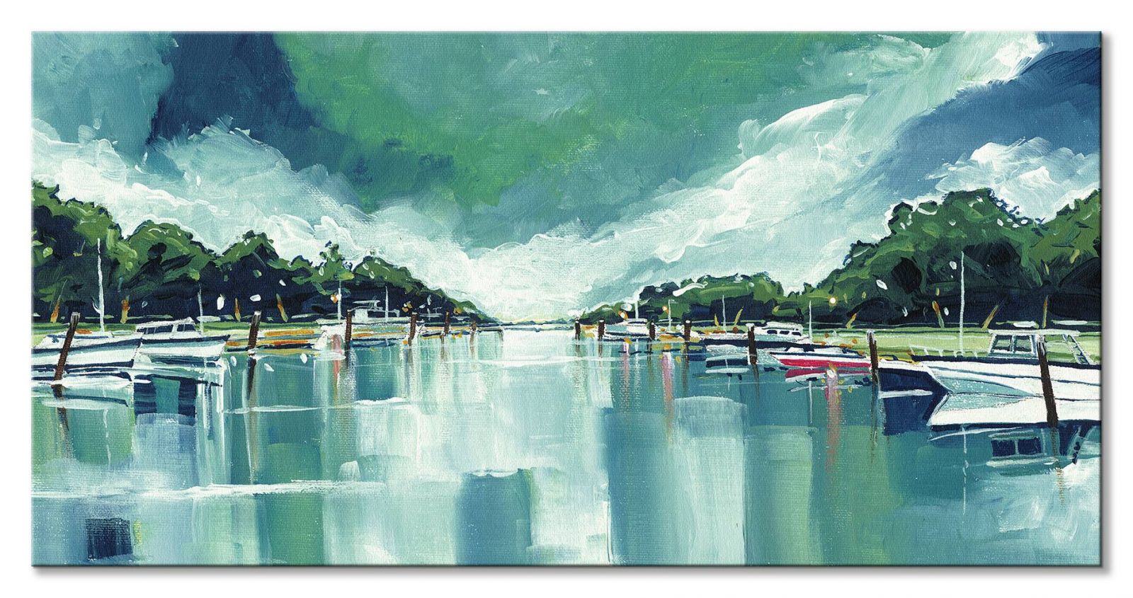 River Mornings and Angry Clouds - obraz na płótnie - obrazek 2