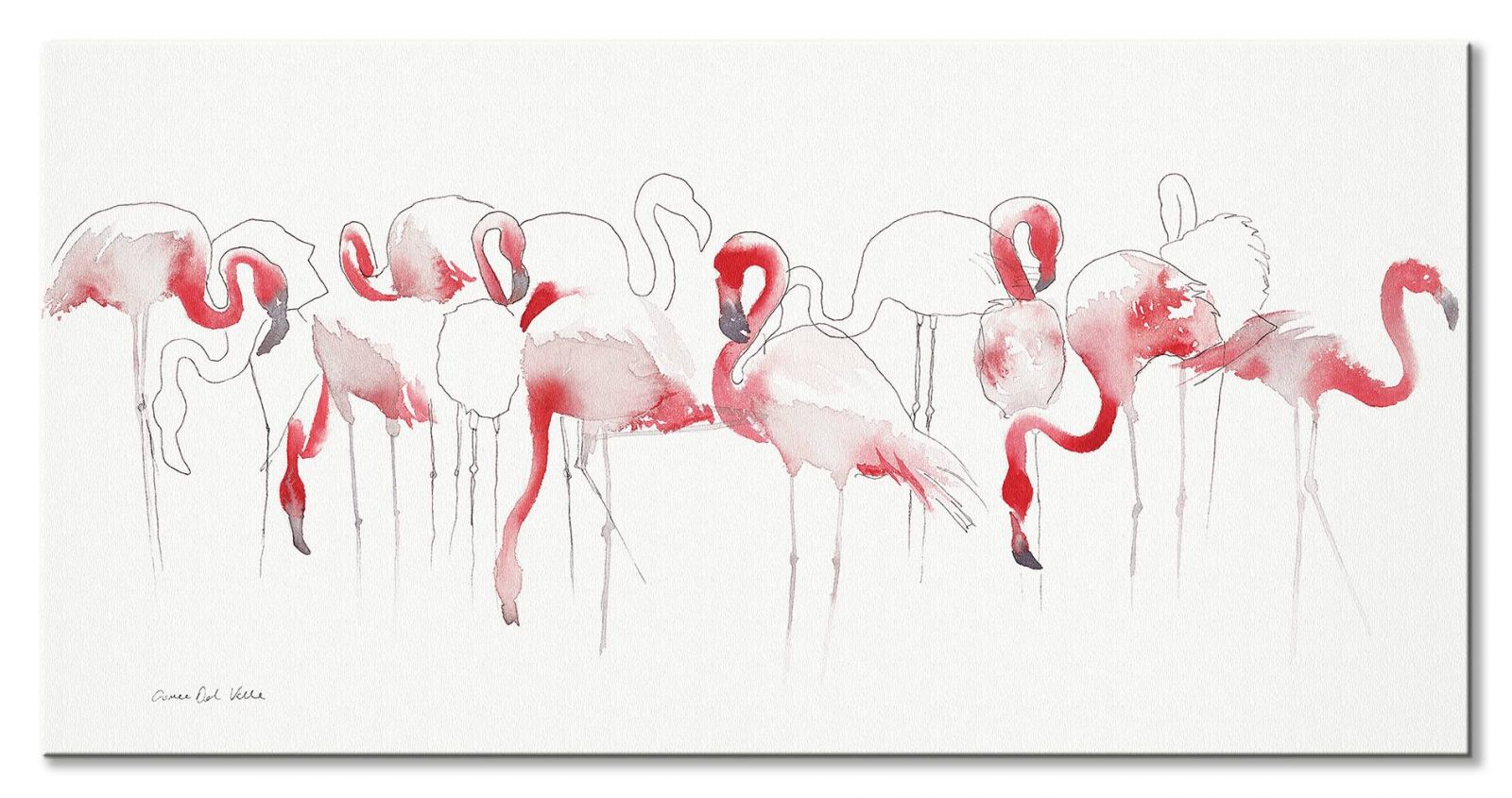 Różowe flamingi - obraz na płótnie - obrazek 2
