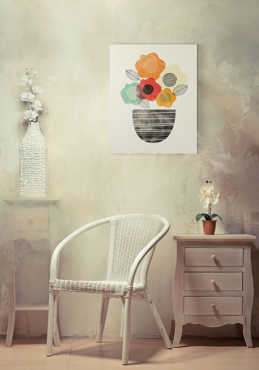 Scandi Flowers II - Obraz na płótnie - obrazek 3