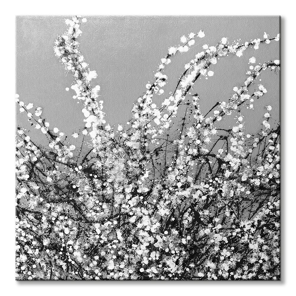 Spring Blossom on Grey - obraz na płótnie - obrazek 2